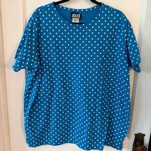 Jeste Blue Polka Dot Tee